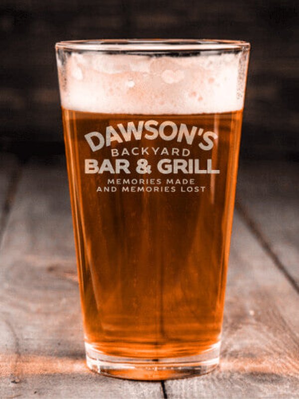Backyard Bar and Grill : Pint Glasses - Engraved