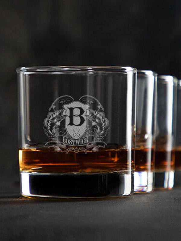 Bass Coat Of Arms : Rocks Glasses - Engraved product image 1