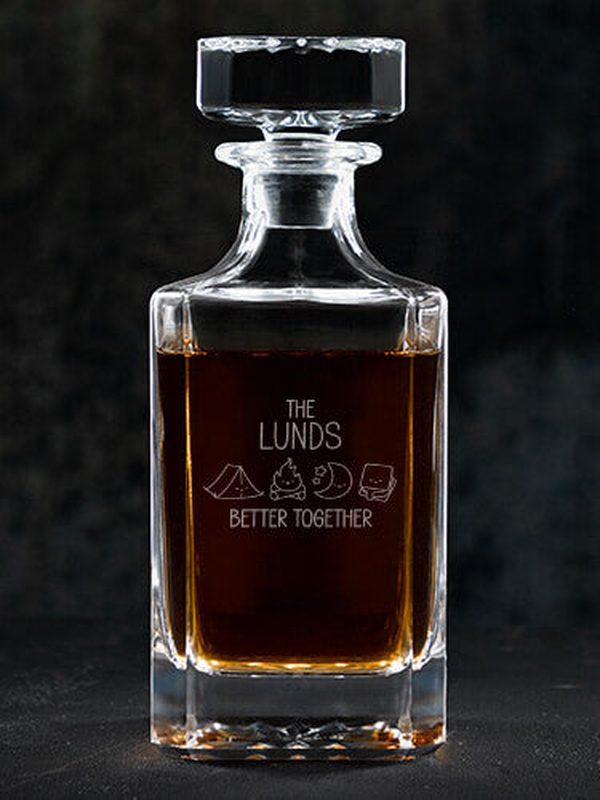 Better Together Camping : Whiskey Decanter - Engraved