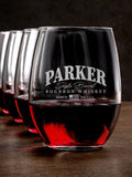 Bourbon Whiskey : Stemless Wine Glasses - Engraved