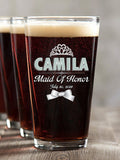 Bridal Party Girls : Pint Glasses - Color Printed