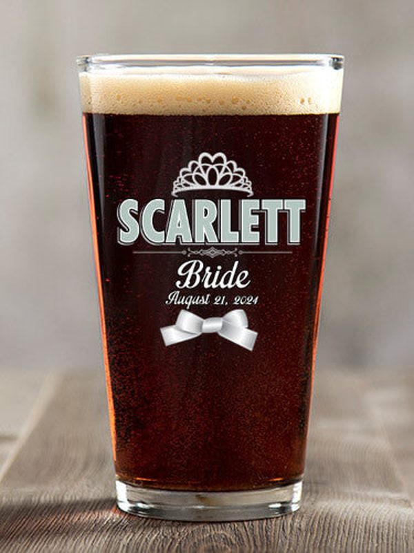 Bridal Party Girls : Pint Glasses - Color Printed