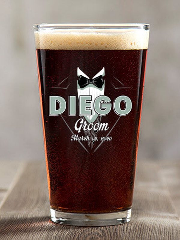 Bridal Party Guys : Pint Glasses - Color Printed