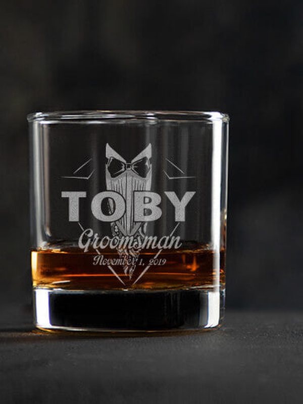 Bridal Party Guys : Rocks Glasses - Engraved