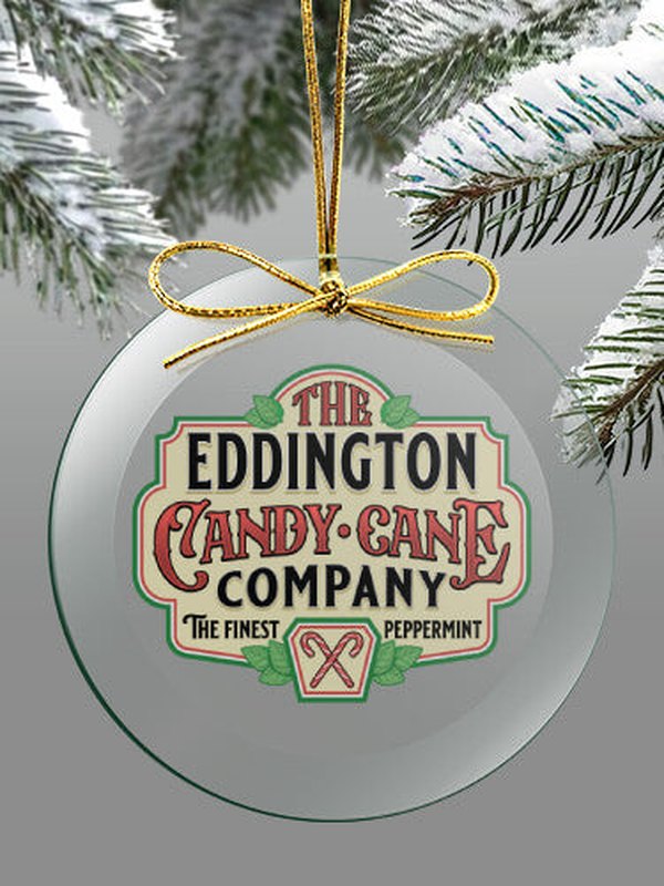 Candy Cane Company : 4 Inch Round Glass Ornament