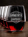 Carpentry : Stemless Wine Glasses - Engraved