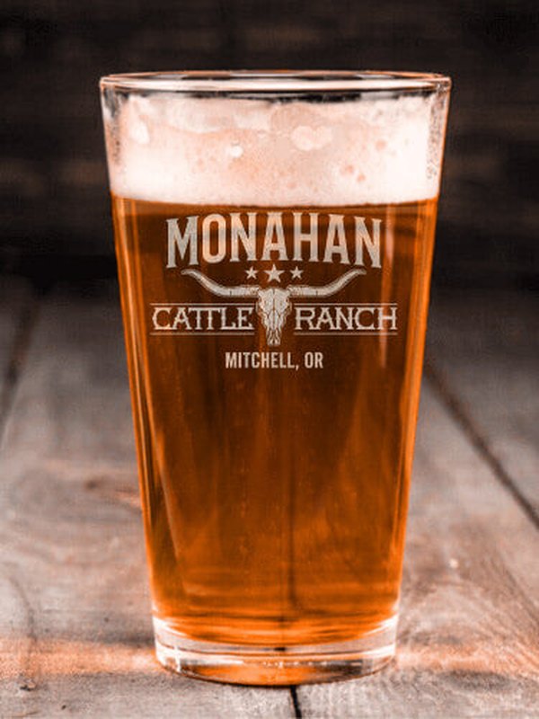 Cattle Ranch : Pint Glasses - Engraved