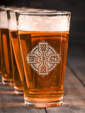 Celtic Cross : Pint Glasses - Engraved