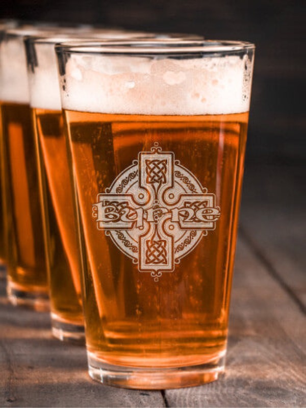 Celtic Cross : Pint Glasses - Engraved