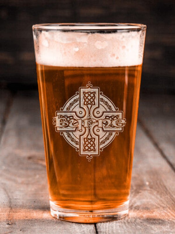 Celtic Cross : Pint Glasses - Engraved