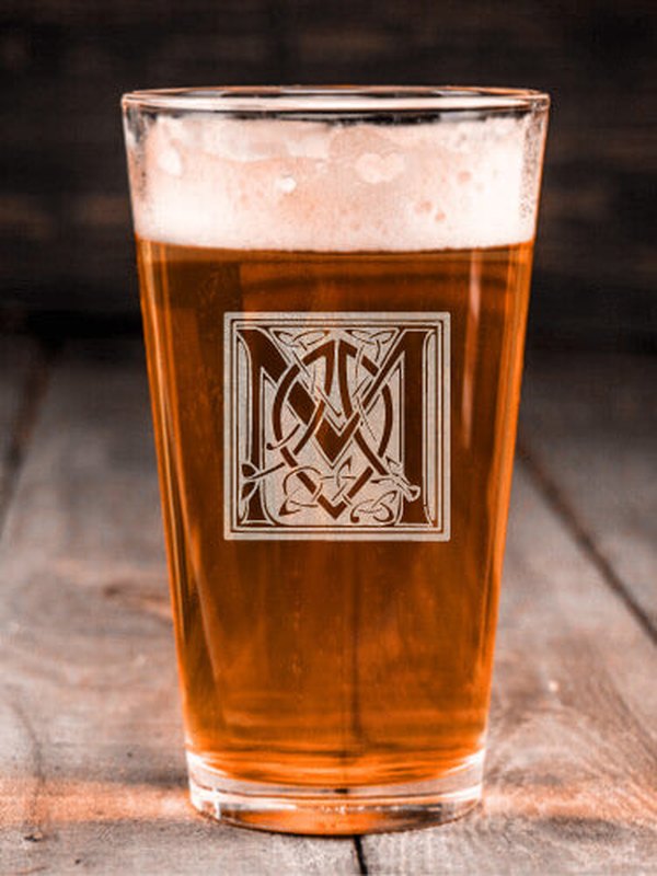 Celtic Monogram : Pint Glasses - Engraved