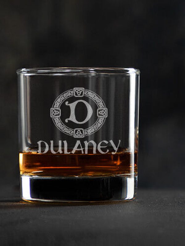 Celtic Wreath Monogram : Rocks Glasses - Engraved