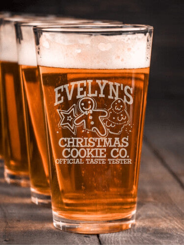 Christmas Cookie Tester : Pint Glasses - Engraved
