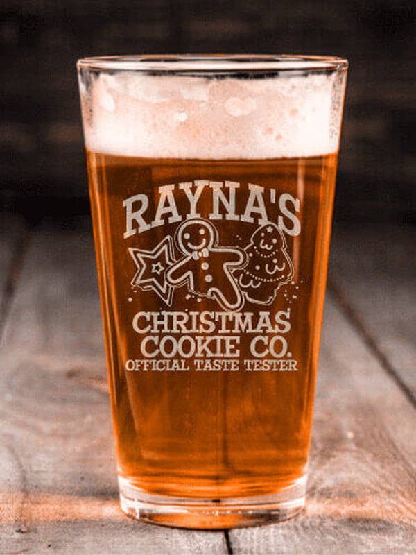 Christmas Cookie Tester : Pint Glasses - Engraved
