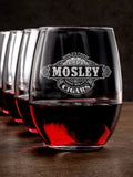 Cigars : Stemless Wine Glasses - Engraved