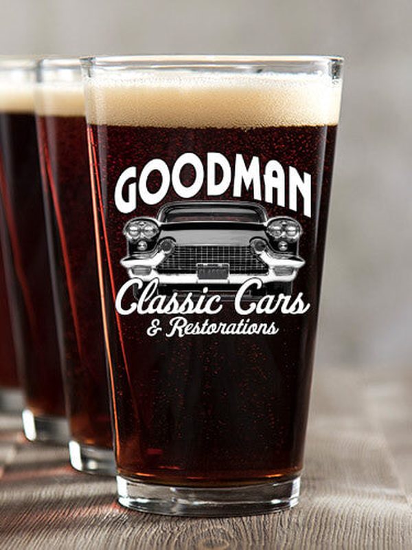 Classic Cars : Pint Glasses - Color Printed