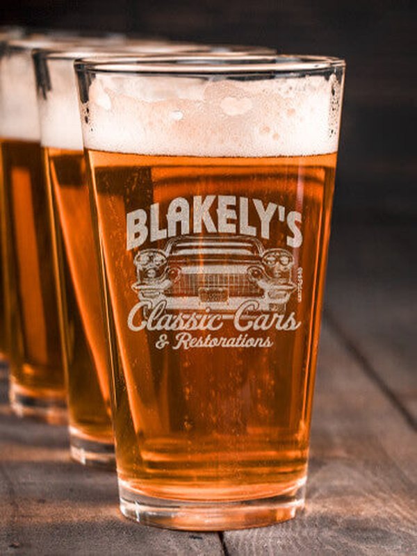 Classic Cars : Pint Glasses - Engraved