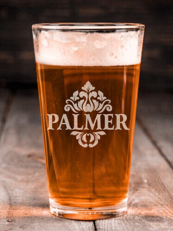 Classic Filigree : Pint Glasses - Engraved