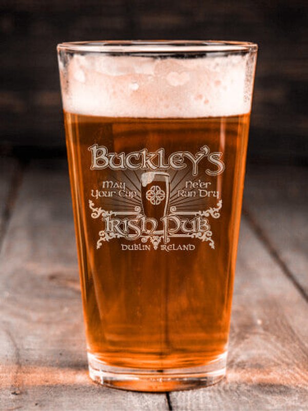 Classic Irish Pub : Pint Glasses - Engraved