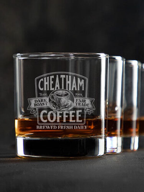 Coffee : Rocks Glasses - Engraved