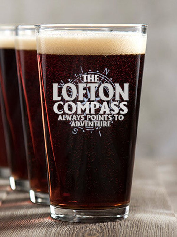 Compass : Pint Glasses - Color Printed