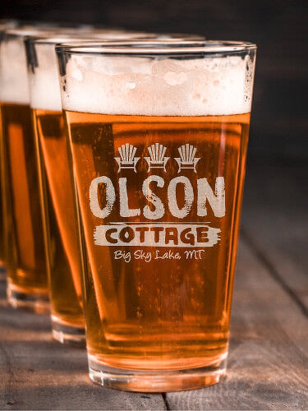 Cottage : Pint Glasses - Engraved