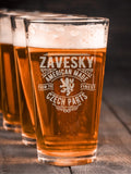 Czech Parts : Pint Glasses - Engraved