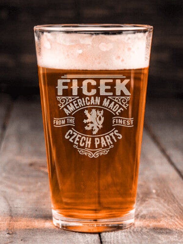Czech Parts : Pint Glasses - Engraved