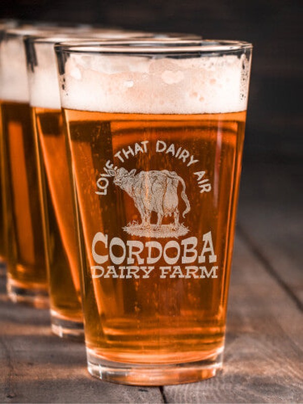 Dairy Air : Pint Glasses - Engraved