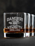 Danger Grilling : Rocks Glasses - Engraved