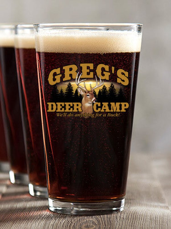 Deer Camp : Pint Glasses - Color Printed