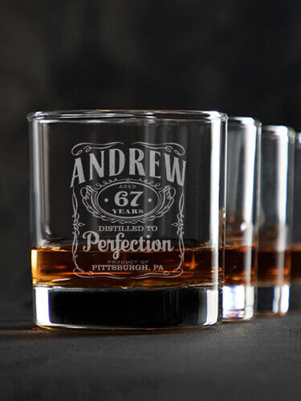 Distilled to Perfection : Rocks Glasses - Engraved
