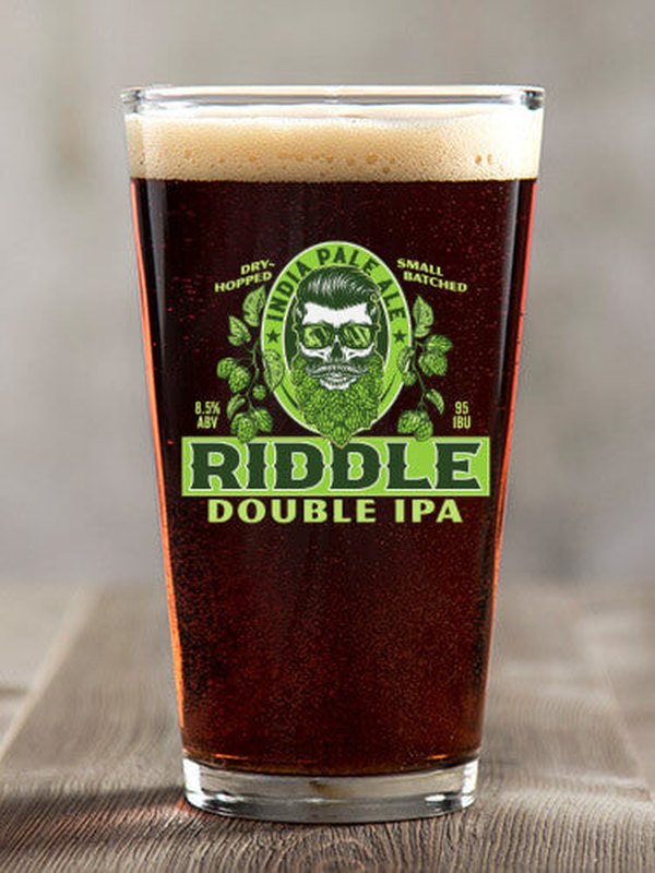 Double IPA : Pint Glasses - Color Printed