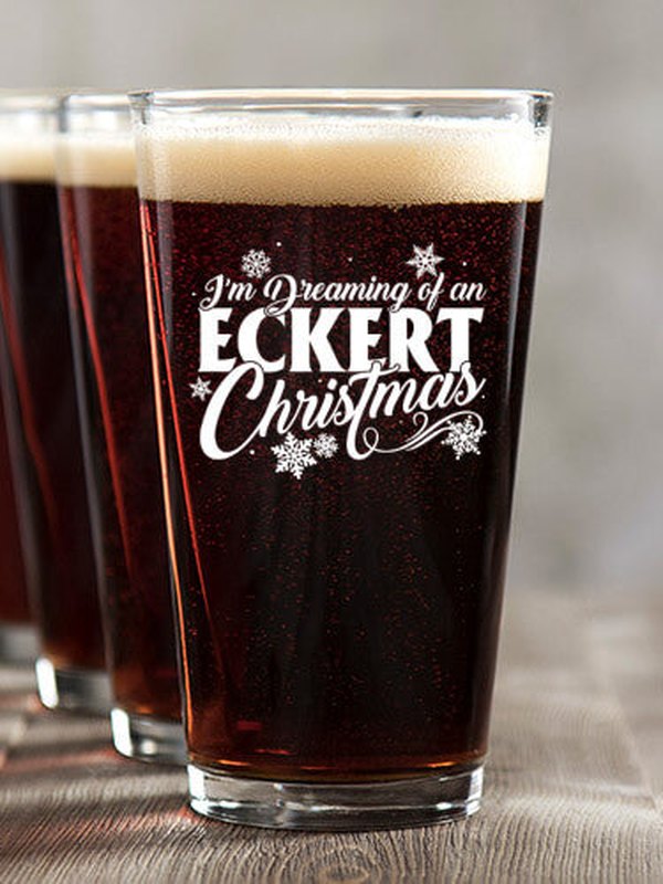 Dreaming Of Christmas : Pint Glasses - Color Printed