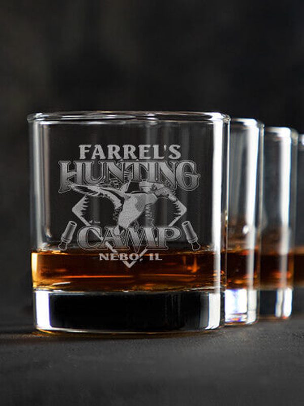 Duck Hunting Camp : Rocks Glasses - Engraved