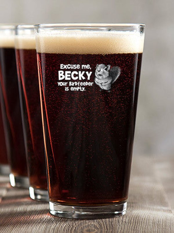 Excuse Me Squirrel : Pint Glasses - Color Printed