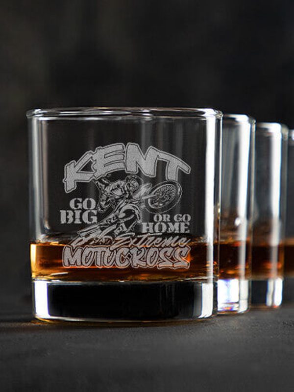 Extreme Motocross : Rocks Glasses - Engraved