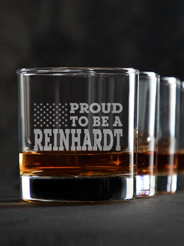Family Flag : Rocks Glasses - Engraved