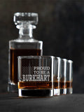 Family Flag : Decanter Rocks Glass Gift Sets - Engraved