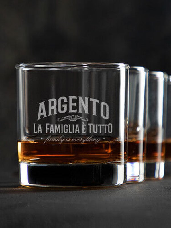 Family Is Everything : Rocks Glasses - Engraved