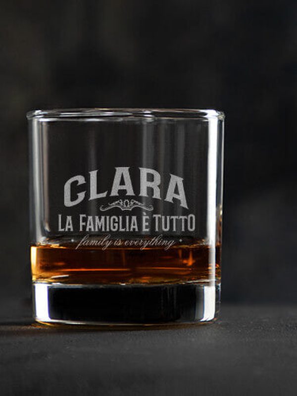 Family Is Everything : Rocks Glasses - Engraved