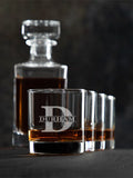 Family Monogram : Decanter Rocks Glass Gift Sets - Engraved
