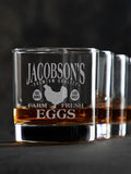 Farm Fresh Eggs : Rocks Glasses - Engraved