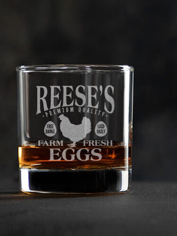 Farm Fresh Eggs : Rocks Glasses - Engraved