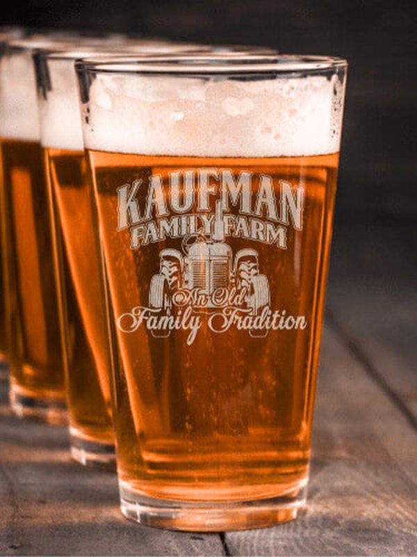 Farming Family Tradition : Pint Glasses - Engraved
