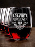 Finnish Parts : Stemless Wine Glasses - Engraved