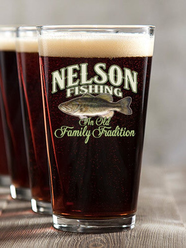 Fishing Family Tradition : Pint Glasses - Color Printed