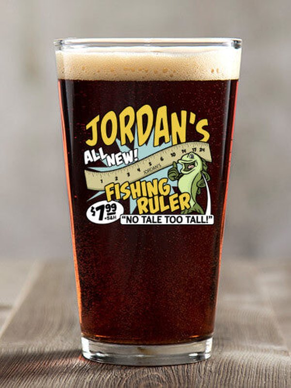 Fishing Ruler : Pint Glasses - Color Printed