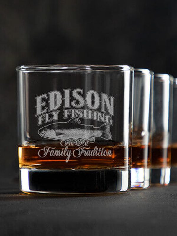 Fly Fishing Family Tradition : Rocks Glasses - Engraved