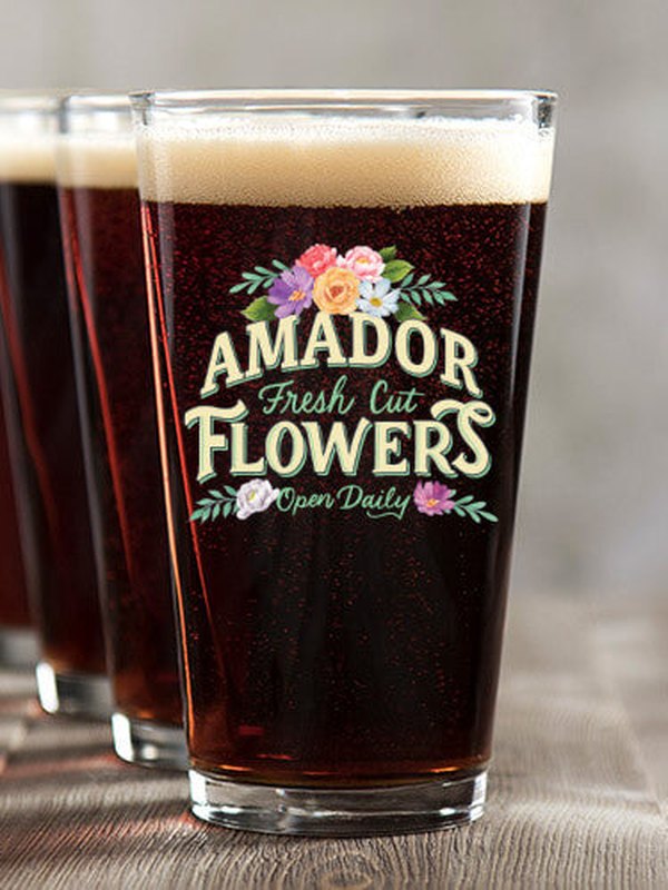 Fresh Cut Flowers : Pint Glasses - Color Printed